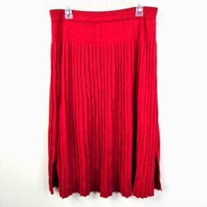 Vintage Rodier Paris Wool Blend Pleated Midi Skirt With Lining XL